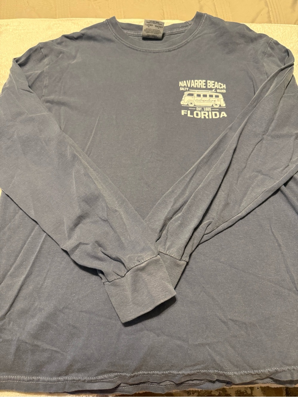 Comfort Colors Navarre Beach Florida Long Sleeve Tee - Blue